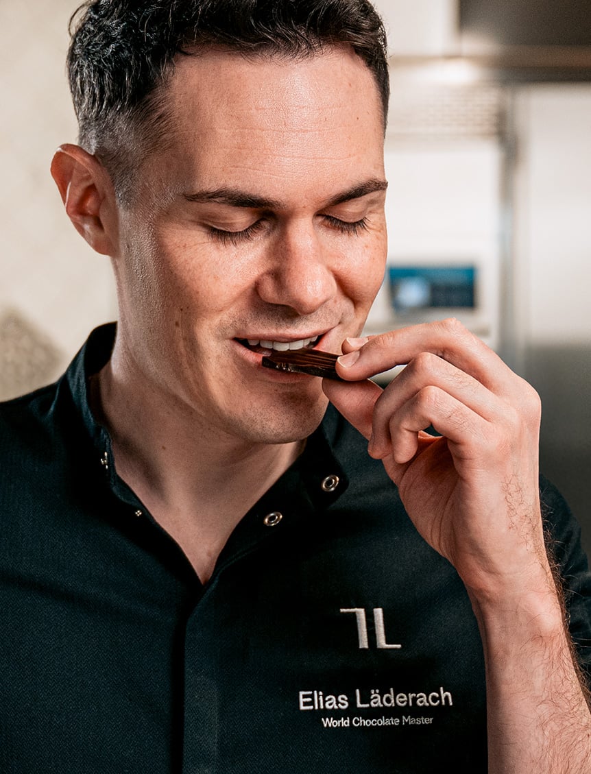 Chocolatier tasting the chocolate